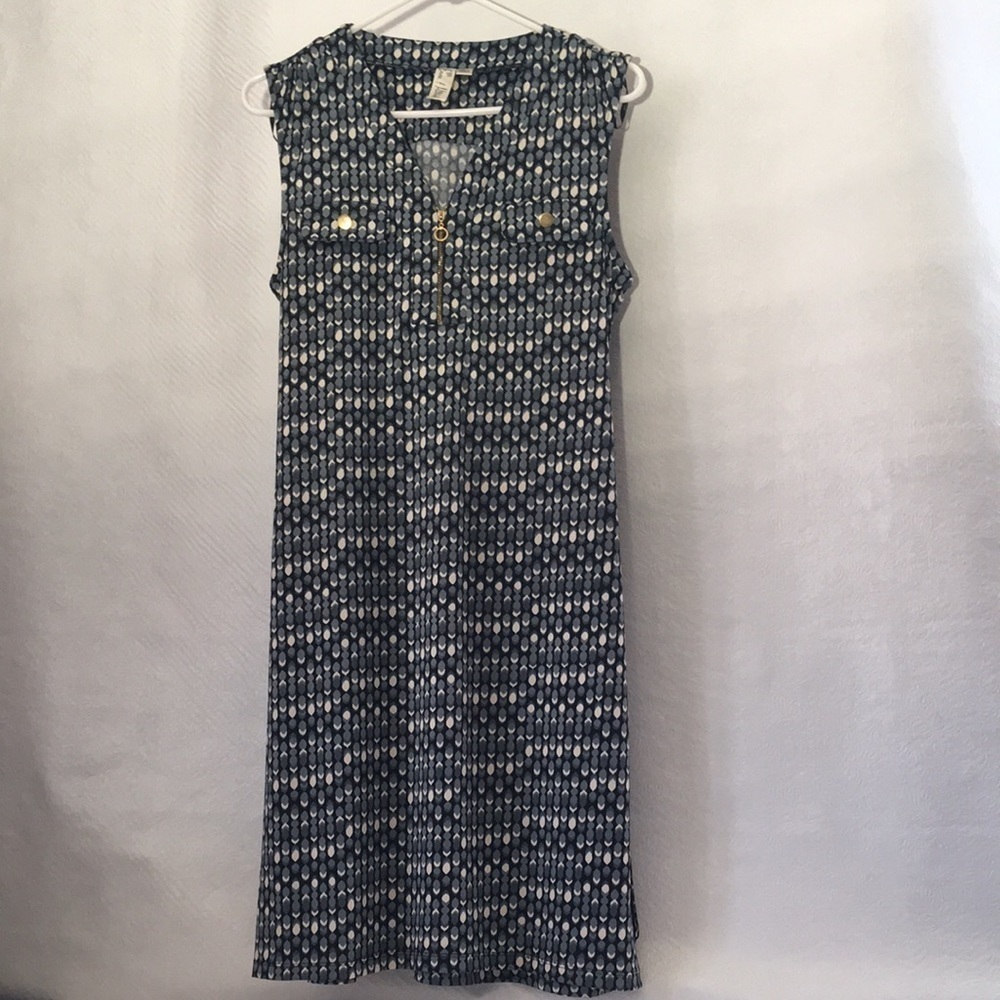 Emma & Michele sleeveless multicolored with belt dress size M